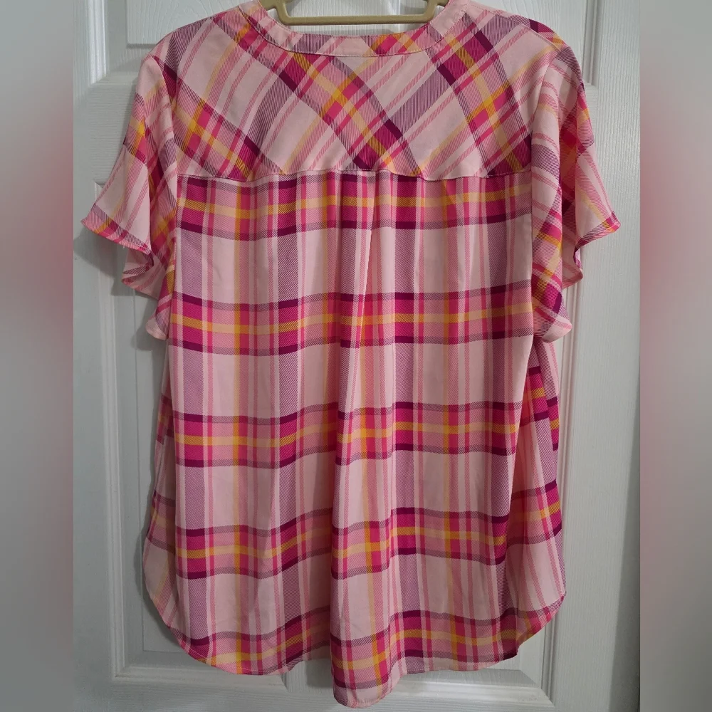 Torrid Harper Georgette Pullover Flutter Blouse - Picture 6 of 8